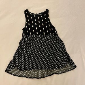 Madewell black and white split side tank